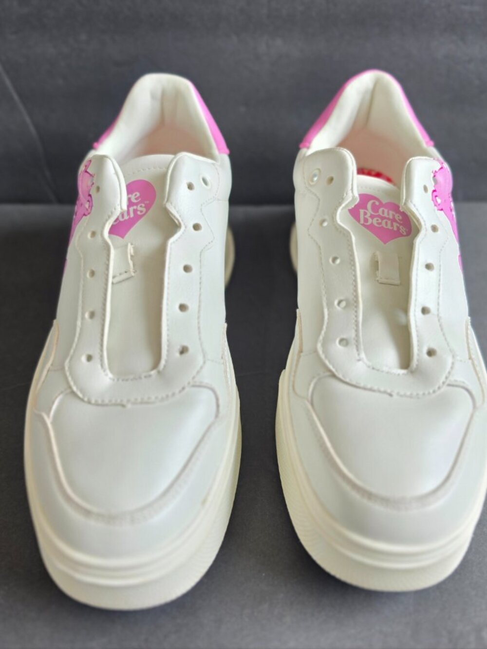EUC - Bershka Care Bears Platform Sneakers Women’s Sz 10 White Pink Kawaii Shoes - Picture 4 of 12